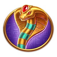 戰神賽特Ⅱ・金蛇圖騰符號，金色眼鏡蛇盤起昂首，紅寶石蛇冠閃耀致命神光。